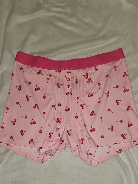Pink Cherry-Print Tank & Shorts Sleep Set  Medium - Picture 5 of 7